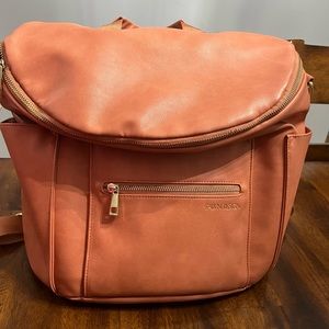 Fawn Design backpack diaper bag, coral